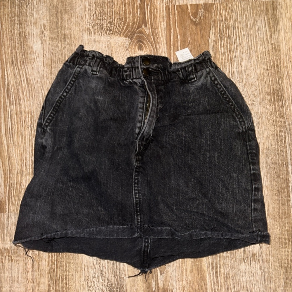 Hollister black denim mini skirt elastic waist medium